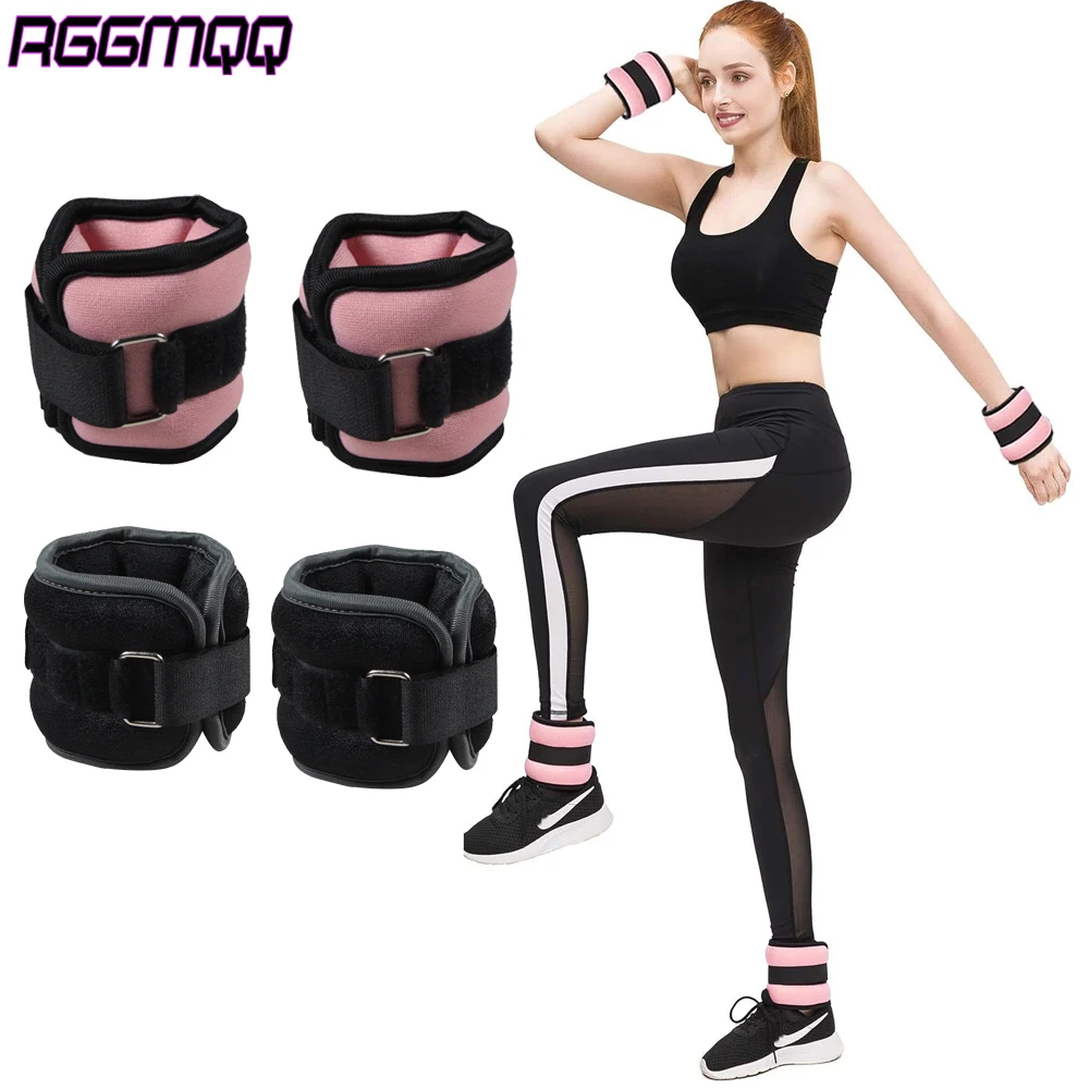 1 Paar verstellbare Knöchel- und Handgelenkgewichte (0,5 kg/1 kg) – Neopren-Bein-Armgurte für Laufen, Yoga – Krafttraining für Damen und Herren Image
