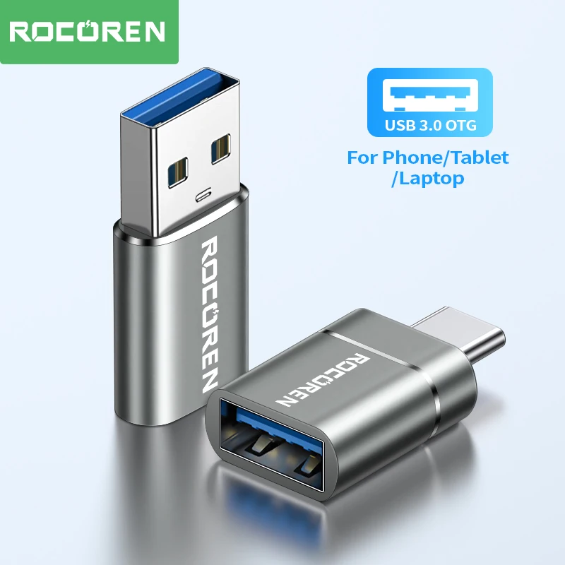 Rocoren USB Typ C OTG Adapter USB C Stecker auf USB 3.0 Buchse Kabel Konverter für MacBook Samsung S23 S22 Xiaomi 5 Gbit/s Typ-c OTG Image