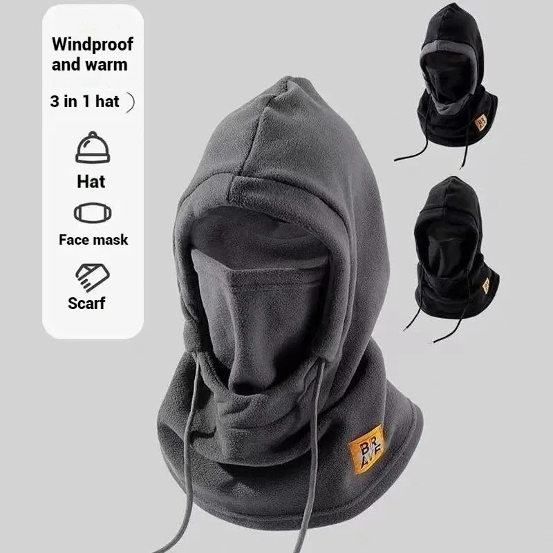 Wintermütze mit Maske und Nackenwärmer, 3-in-1 winddichte Sturmhaube für Männer und Frauen, Maskenmütze, Fahrradkappe, Schutz vor Kälte Image