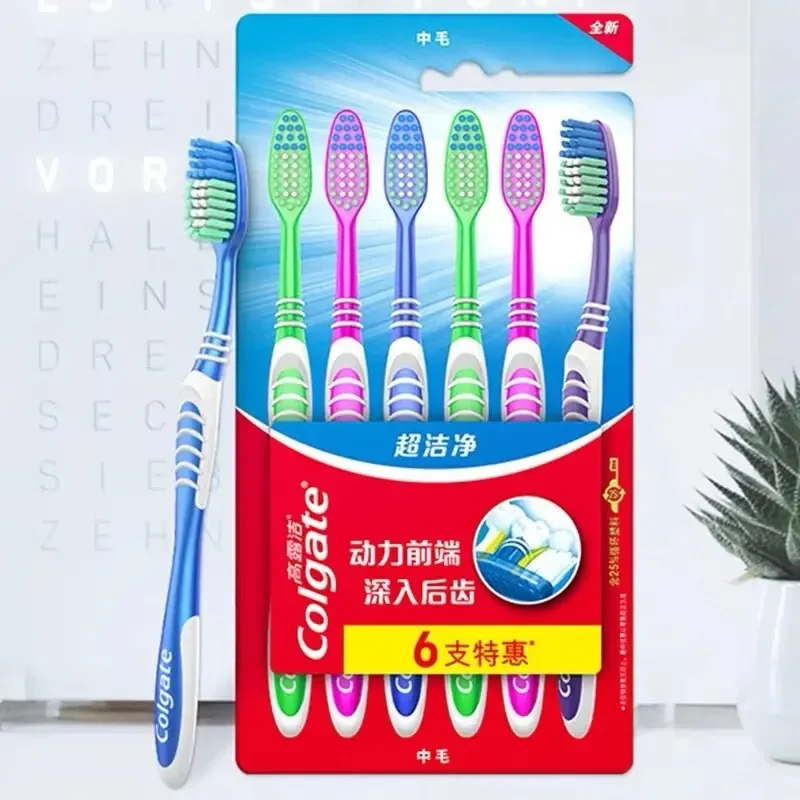 Colgate Zahnbürsten-Set in Zufälligen Farben für Familie, Paare und Reisen - Zahnbürsten für Männer und Frauen zur Täglichen Mundpflege Image