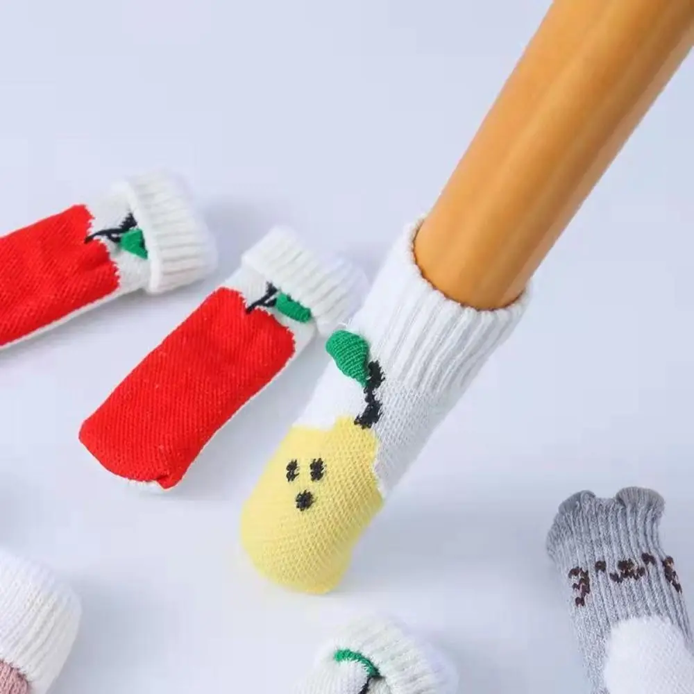 4 Teile/satz Gestrickte Gestrickte Tisch Bein Abdeckung Nicht Slip Noise Reduktion Tisch Beine Socken Dicker Stuhl Bein Schutz Möbel Beine Image