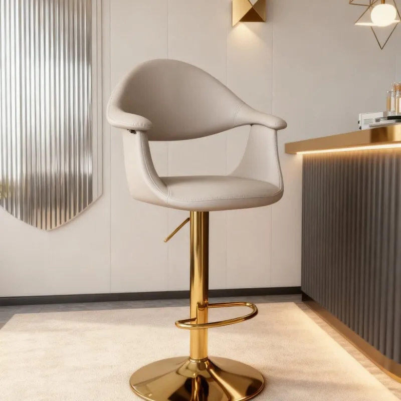 Barhocker mit Lift- und Drehfunktion, Moderner Minimalistischer Stuhl mit Rückenlehne, Haushalts-Küchen-Esszimmerstuhl, Modischer Wohnzimmer-Hochstuhl