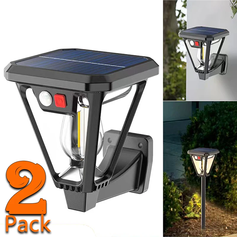 2IN1 Outdoor Solar Camping Wand Lampen Rasen Lampen Boden Lampe LED Induktion Lampen Garten Landschaft Lampen Dekorative Wolfram Lampe