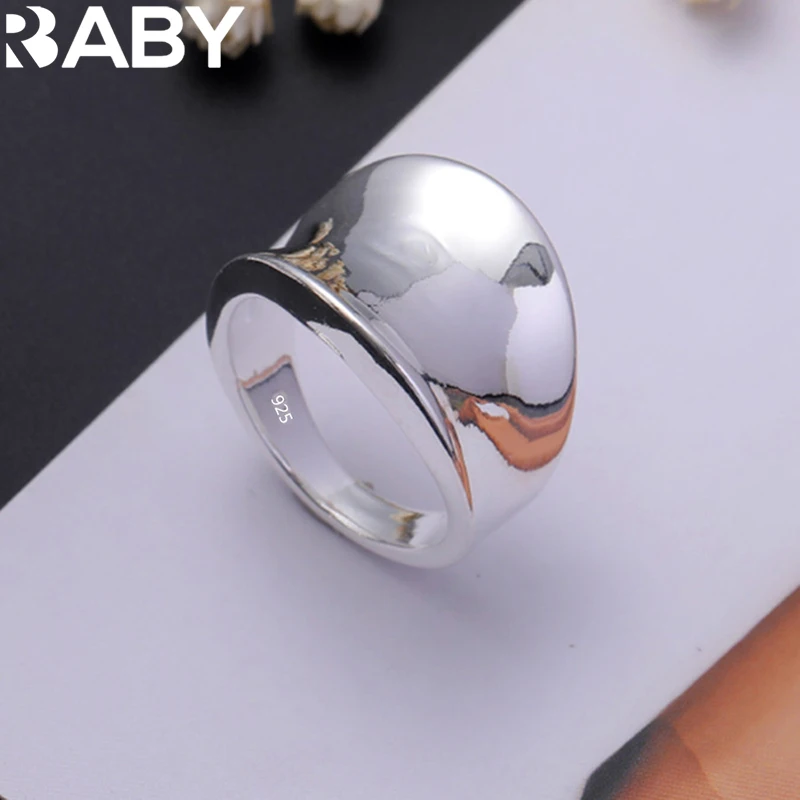 Heiße klassische Charms aus 925er-Sterlingsilber, breite Ringe für Männer und Frauen, Größe 7, 8, 9, 10, modischer Party-Edelschmuck, Weihnachtsgeschenke Image