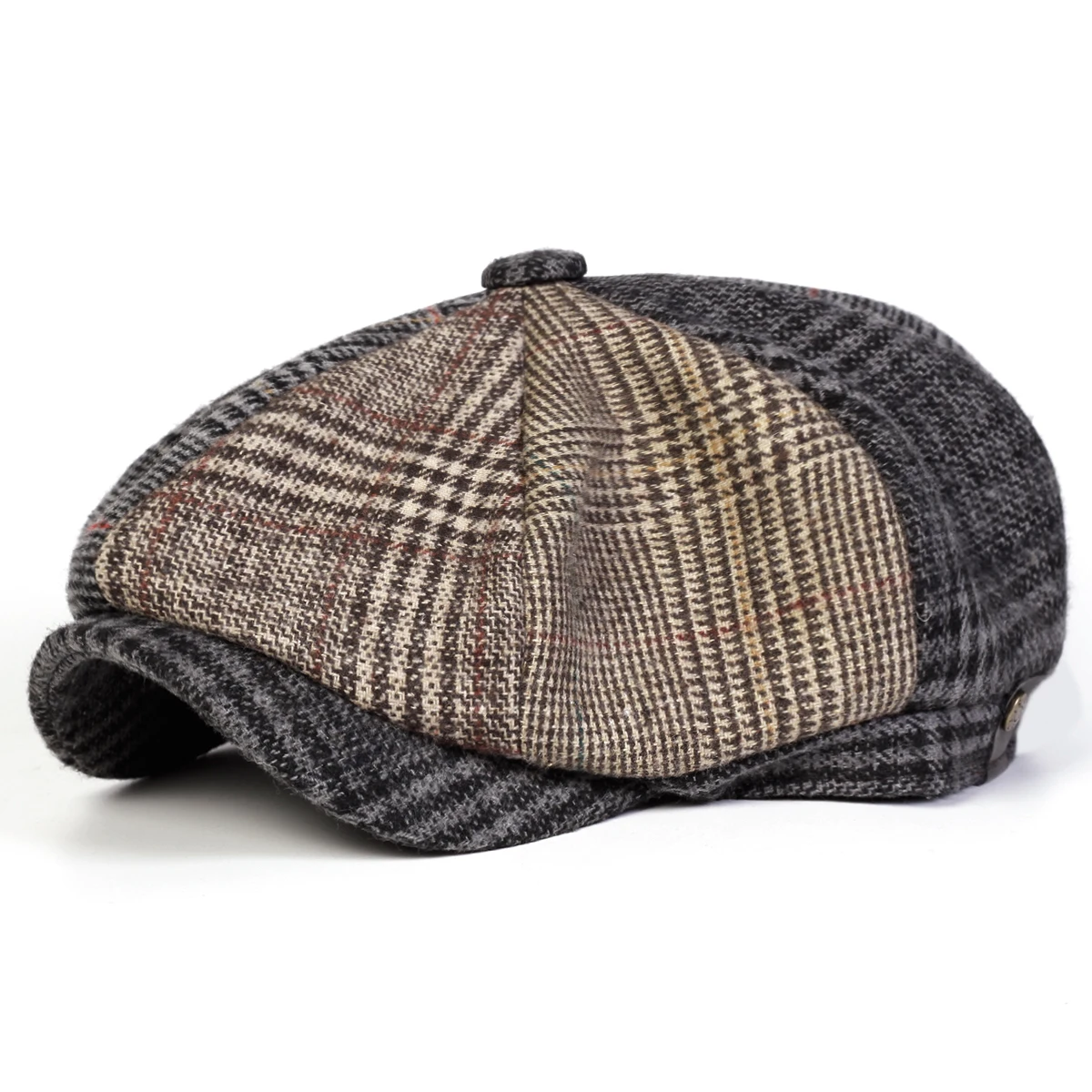 Unisex Retro Grid Stitching Newsboy Caps Männer Britische Maler Hüte Frühling und Herbst Berets Hip Hop Berets Image
