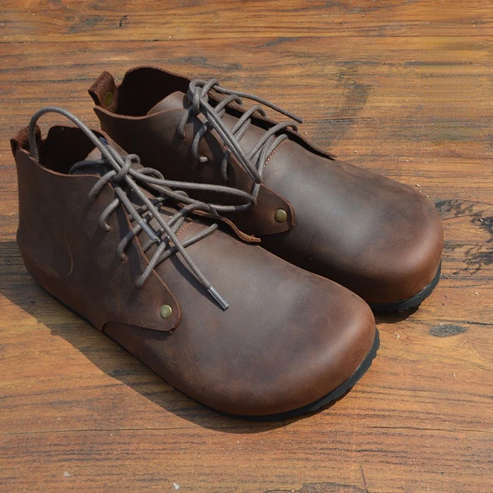 Careaymade-Echt leder Damenschuhe verrücktes Pferd Leder Einzels chuhe High Top Kork Schuhe Big Head Schuhe hand gefertigt Größe 35-45