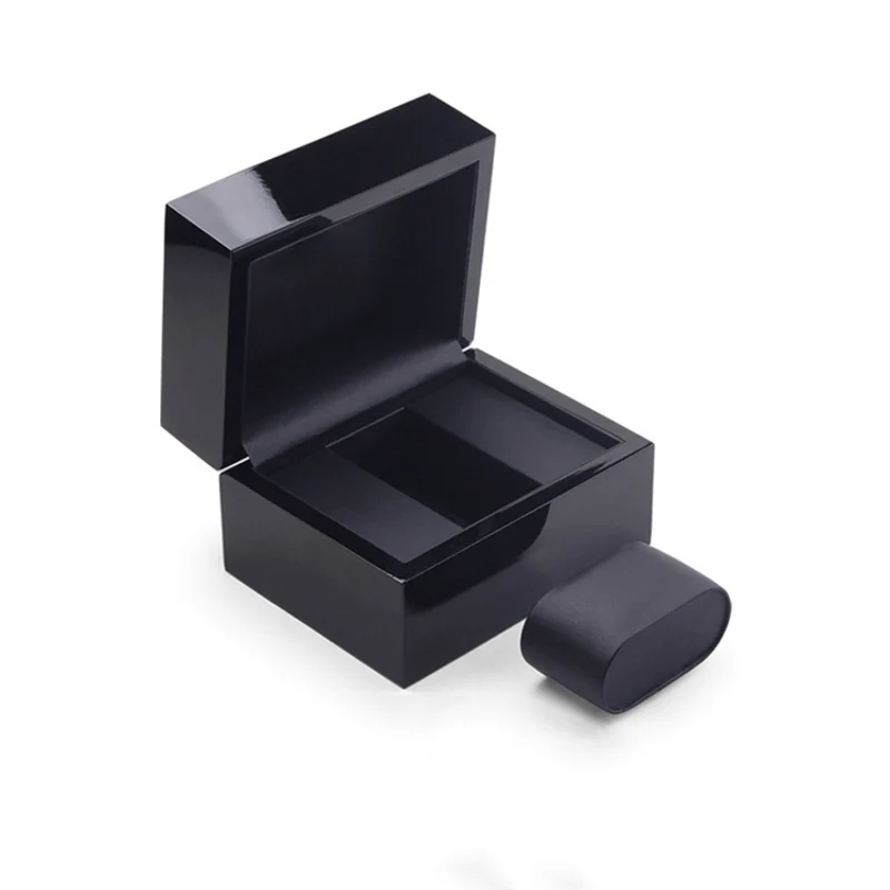 Hochwertige, individuelle Uhrenbox aus PU-Leder, spezielle Holzuhr mit glatter Oberfläche, Schmuck-Geschenkbox für Damen und Herren Image