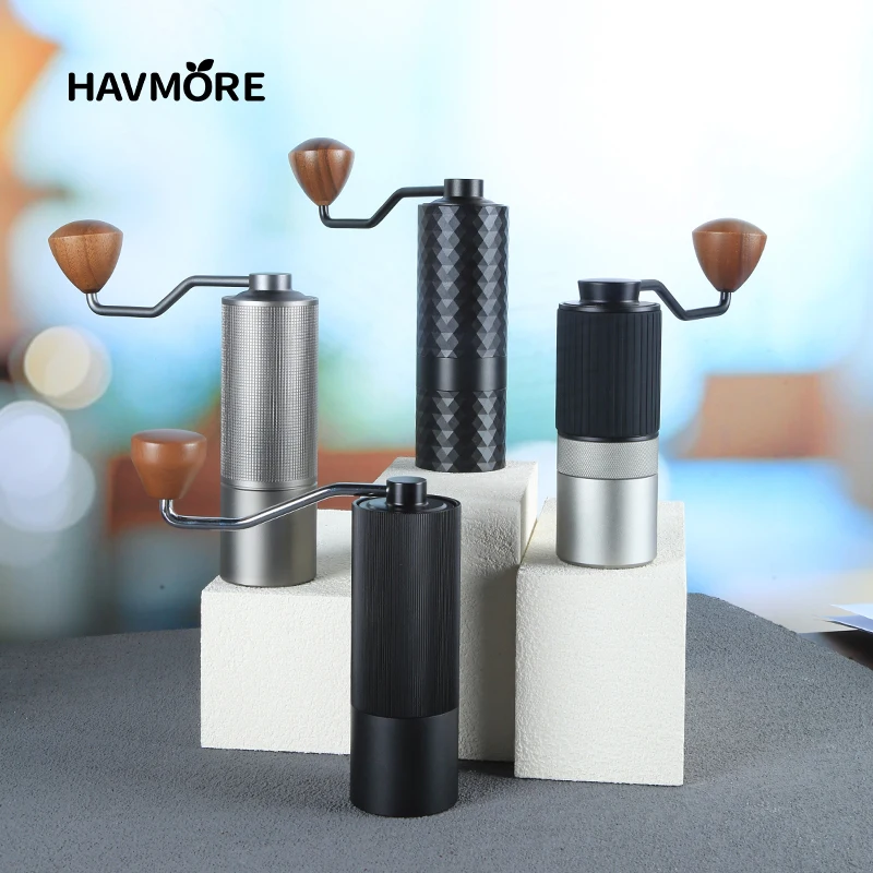 Upgrade Manuelle Kaffeemühle CNC Professionelle Edelstahl Diamant Einstellbare Manuelle Grat Kaffeebohnen Mahlen Image