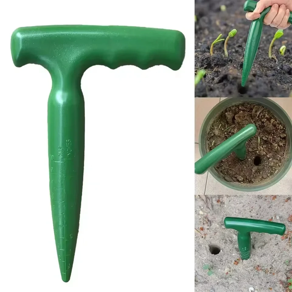 1 Stück Handlicher Transparenter Gartenlochstanzer, Leichtes Grabwerkzeug, Pflanzwerkzeug, Saatgut-Lochspender für den Garten Image