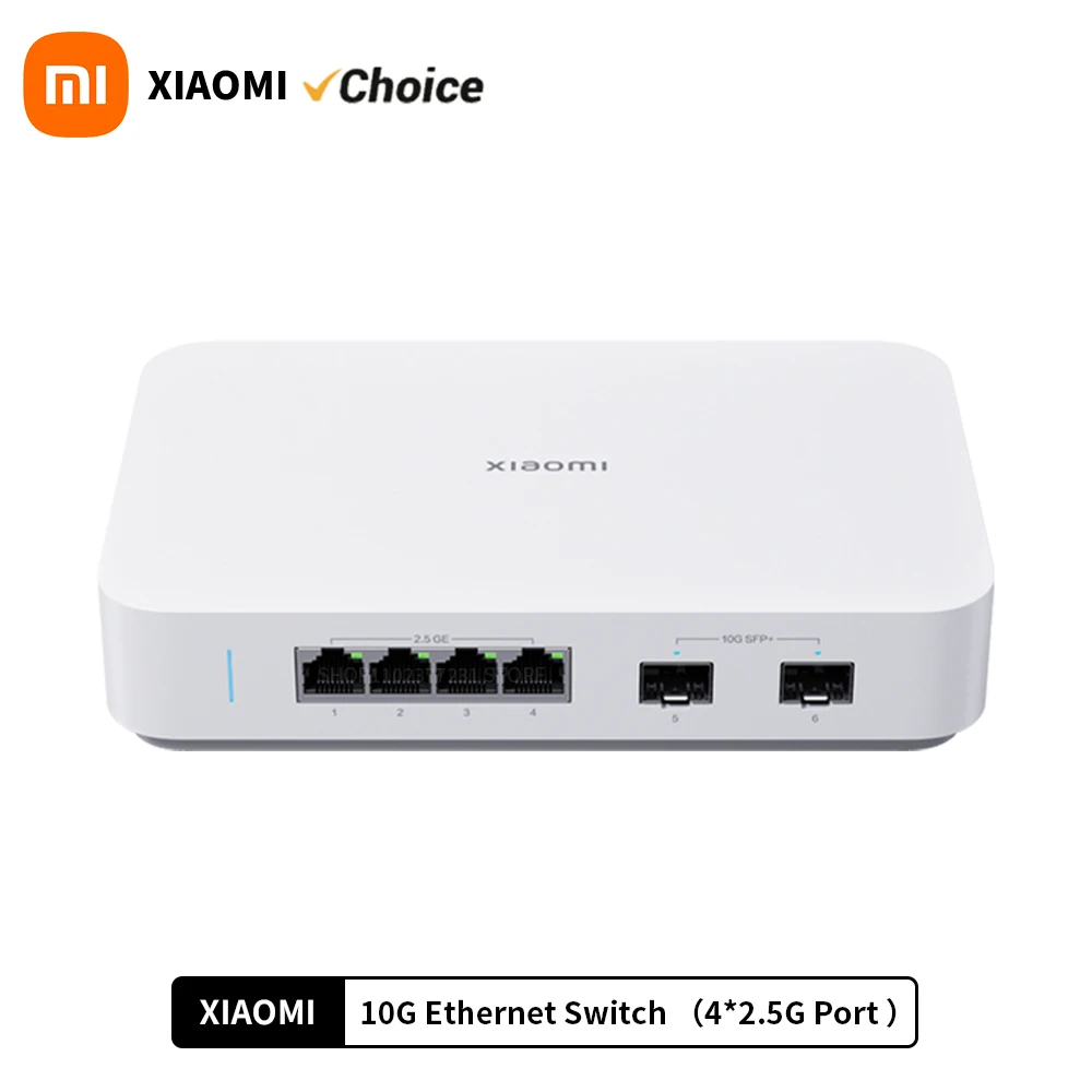 NEU Xiaomi Mi 10G Ethernet Switch 4×2,5G+2×10GMbps Mini Netzwerk Switches VLAN Ethernet Splitter Lan Router 6 Ports Hub Switch