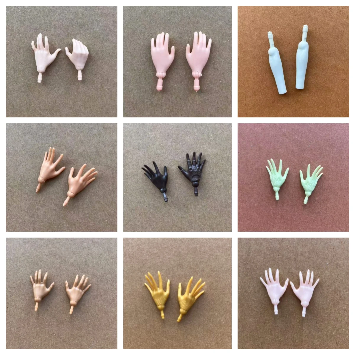 1/6 Puppe Ersatz Hände Ellenbogen Füße Schwarz Braun Weiß Beige Grün Haut Original Puppe Zubehör für 12'' Puppen