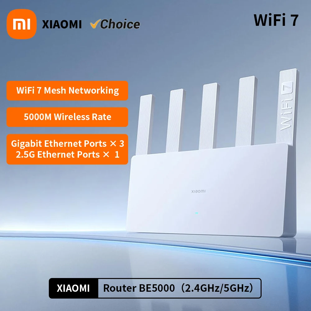 Neuer xiaomi router be5000 wi-fi 7 2.4/5ghz zweifrequenz mesh 2,5g hoch geschwindigkeit netzwerk anschluss iptv ofdma signal verstärker mi home Image