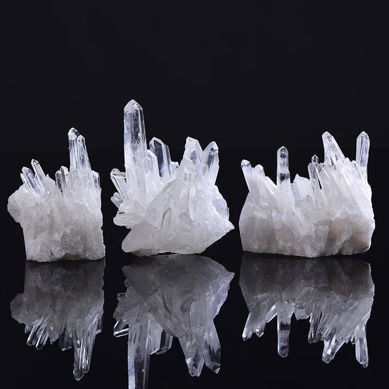 1PC Natürliche Weiße Kristall Cluster Quarz Kristall Gesundheit Heilung Reiki Steine Kristall Punkt Probe Hause Dekoration Rohkristalle Image