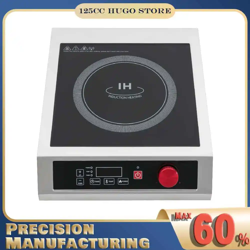 3500W Gewerbliches Induktionskochfeld Elektrischer Induktionsherd LED-Anzeige Quetschsicheres Induktionskochfeld