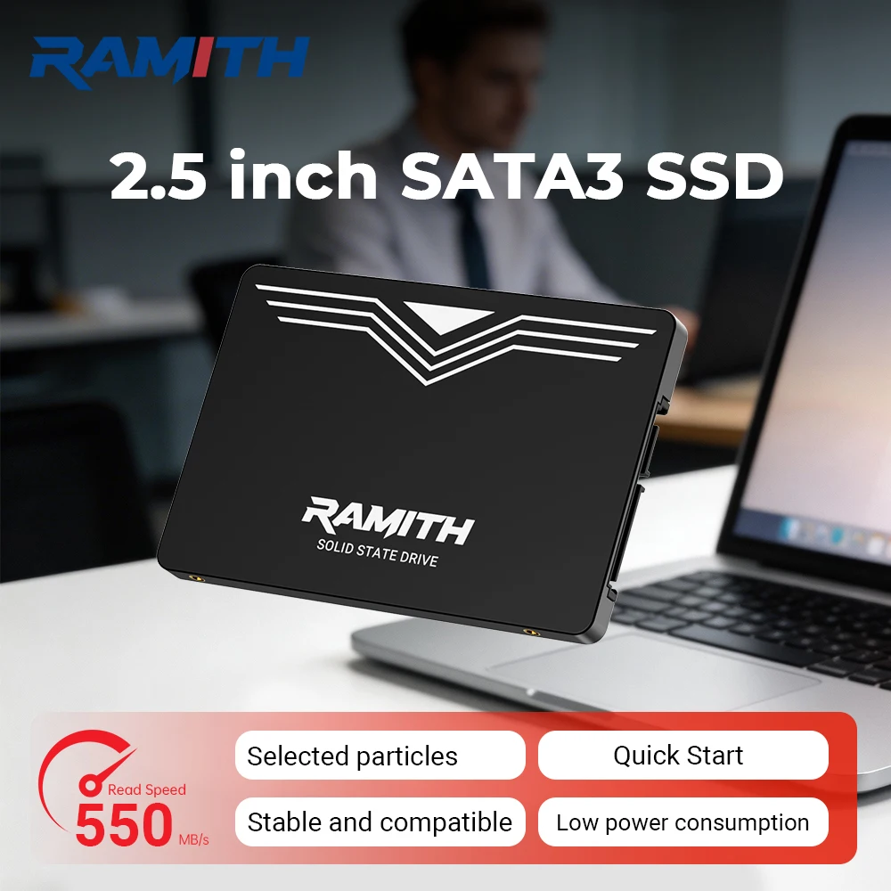 RAMITH 120GB SSD 128B 2,5 SATA 3 PC Desktop-Festplatte 512GB 512GB 256GB 240GB HDD Interne SATA3 Solid-State-Drive für Laptop Image