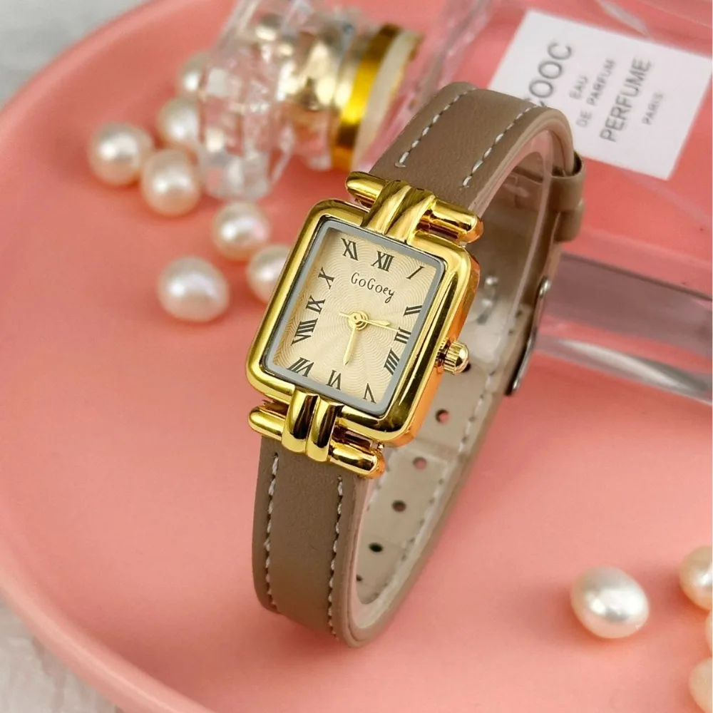 Mode Damen Uhr Einfache Vintage Römischen Zifferblatt Quarzuhr Lederband Frauen Armbanduhren Dropshipping Uhren Para Mujer Image