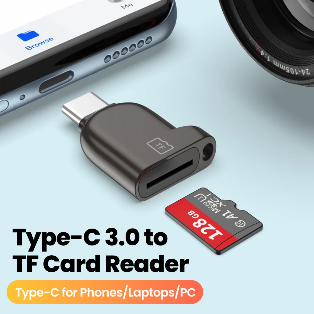 Tragbare Typ C 3,0 Kartenleser TF Speicher Kartenleser USB-Stick Kartenleser Für PC Laptop Zubehör Mini TF Kartenleser Image