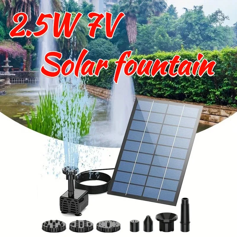 2,5 W Solarbrunnen-Split-Design mit 6 Brunnen und 4 Fuß Wasserleitungen für die Dekoration der Solarbrunnen-Wasserpumpe im Freien