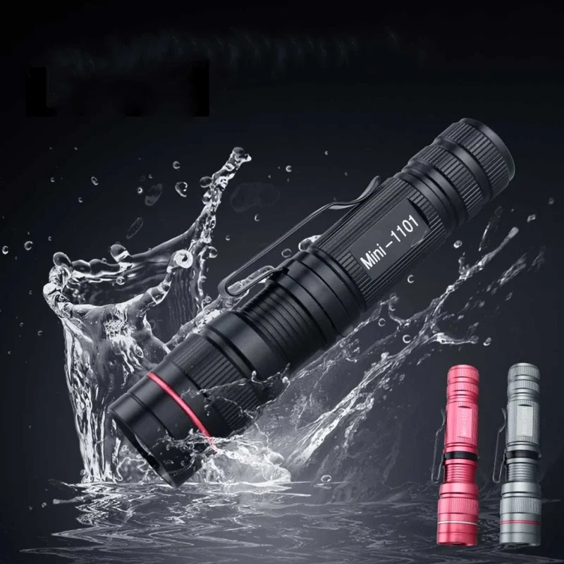 Mini-LED-Taschenlampe Q5, tragbare Taschenlampe, 3 Modi, wasserdicht, AA-Batterie, angetrieben, für Camping, Wandern, Notbeleuchtung Image