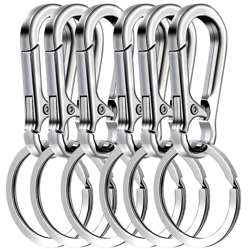 6er-Set Karabiner-Schlüsselanhänger aus Metall – Schlüsselring, Schlüsselhalter, Haken-Organizer für Autoschlüssel Image