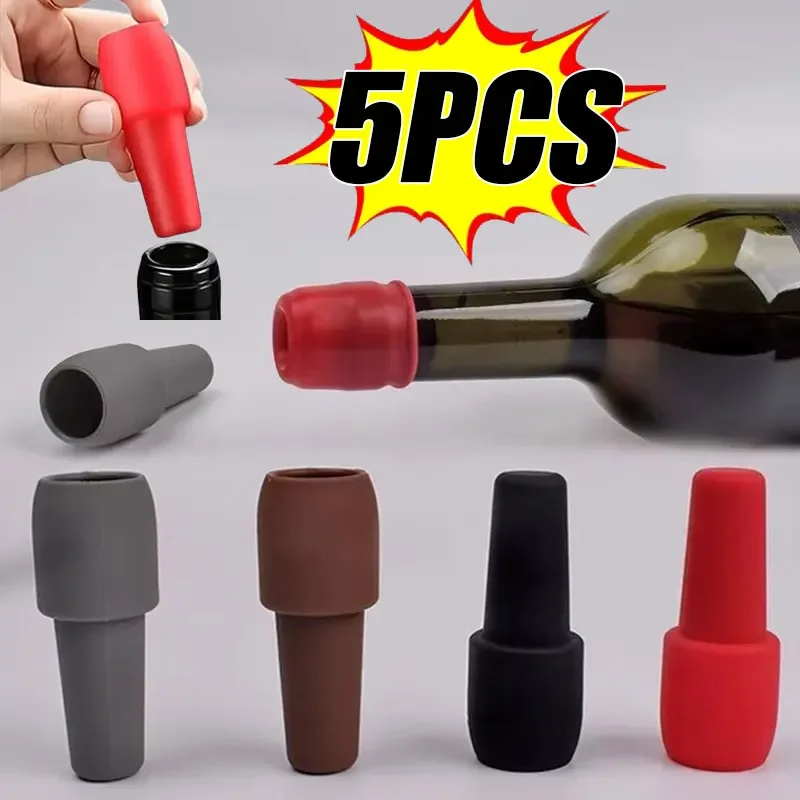 Silikon Wein Stopper Getränke Flasche Versiegelung Wiederverwendbare Musselnden Wein Flasche Stopper Halten Wein Champagner Frische Küche Werkzeuge Image