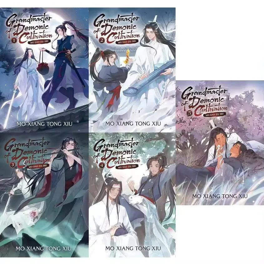 5 Bücher/Set Englische Belletristik Bücher Großmeister der dämonischen Kultivierung Mo Dao Zu Shi Roman Vol. 1-5 Comic-Englischer Manga-Roman