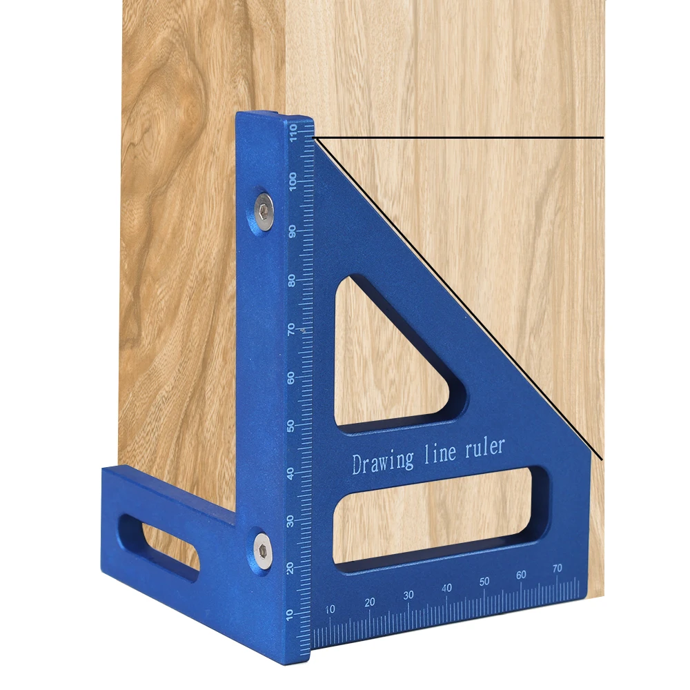 3D Multi Winkel Messlineal 45/90 Grad Kunststoff Zimmerei Quadratischer Winkelmesser Zeichnung Linie Lineal Gehrung Dreieck Layout Werkzeug Image