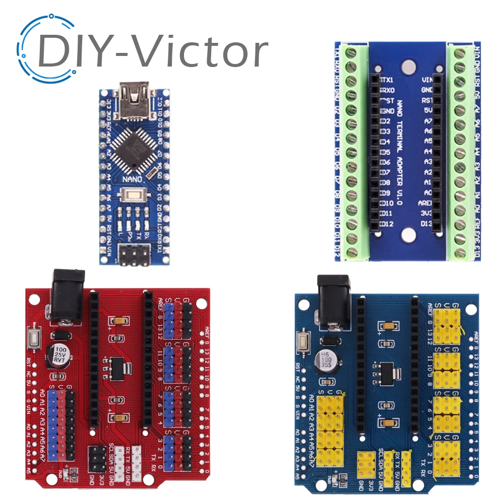 NANO IO Shield V3.0 3.0 Controller Terminal Adapter Erweiterungsplatine Einfache Erweiterungsplatte für Arduino UNO AVR ATMEGA328P Image
