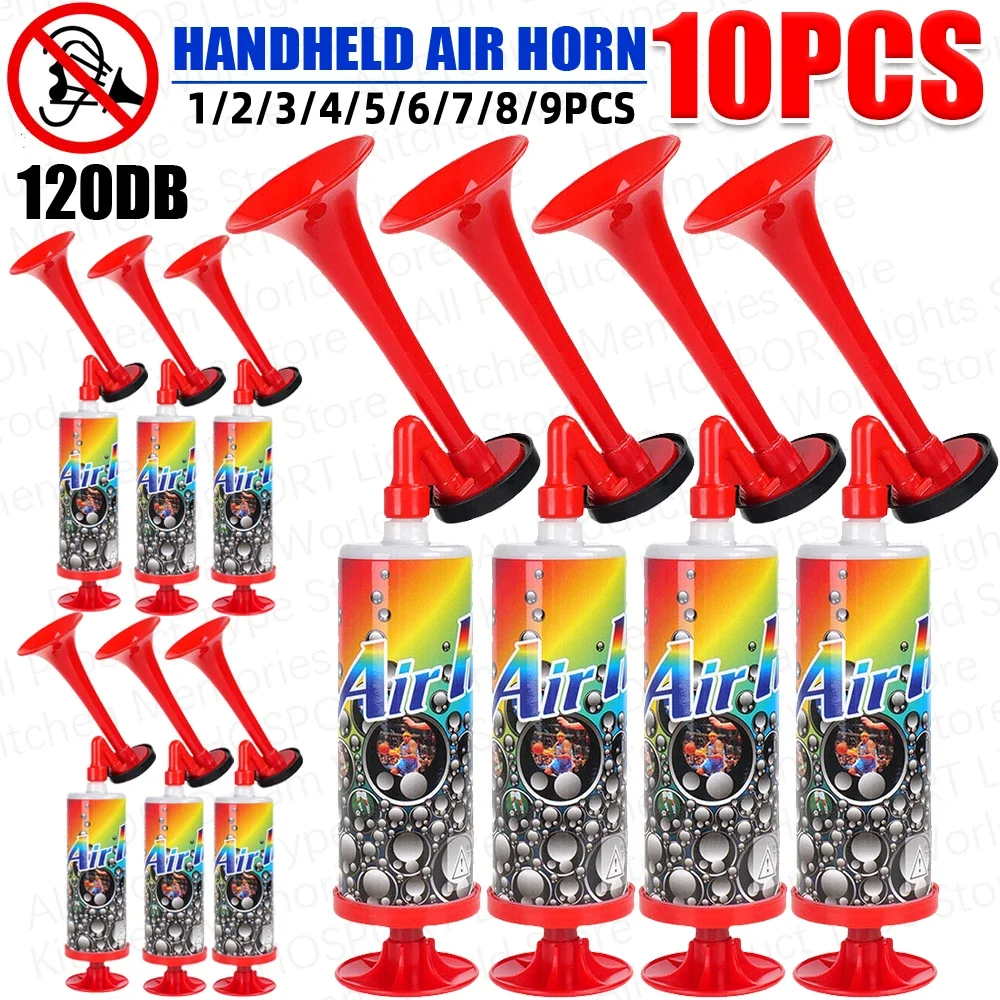 10-1PCS Handheld Air Horn Tragbare Luftpumpe Horn Party Zubehör Sicherheit Notfall Air Horns für Fußball Sport event Birthda Image