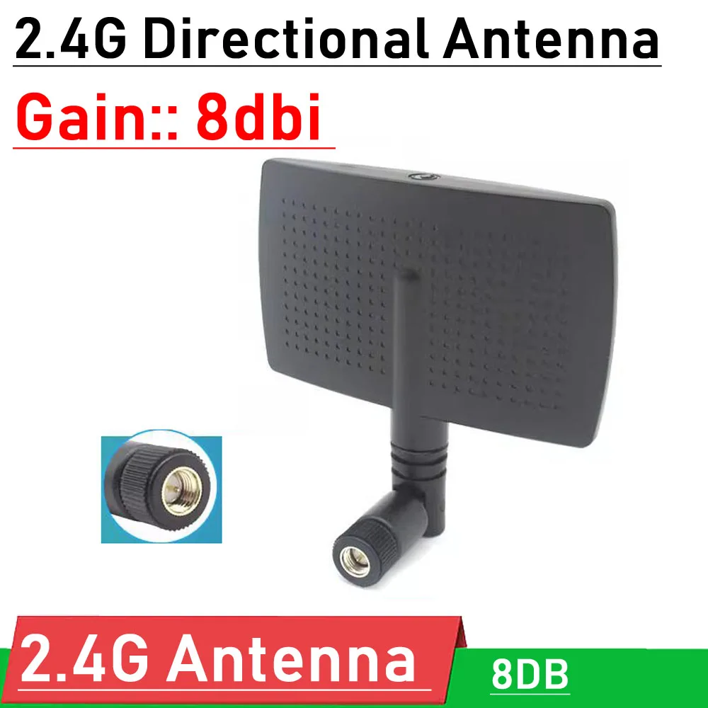 2,4 GHz WLAN-Antenne 2,4 G g gerichtete flache Antenne Verstärkung: 8 dBi SMA für WLAN-Router Bluetooth RF-Leistungsverstärkerantenne Image
