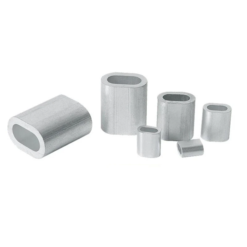 M2.5m 1,0 m 1, 5 m2 m3 m4 m5 m6 Aluminium Einzel drahtseil Ferrule Kabelbinder Aluminium Crimp hülse ovale Clip Drahtseil klemme Image