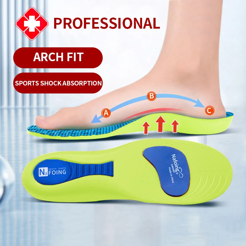 Orthopädische Einlegesohlen für Füße, Sport, stoßdämpfende Einlegesohle für Schuhe, Fußgewölbeunterstützung, Plantarfasziitis-Vorlagen, Pads, Männer und Frauen, Sohle Image