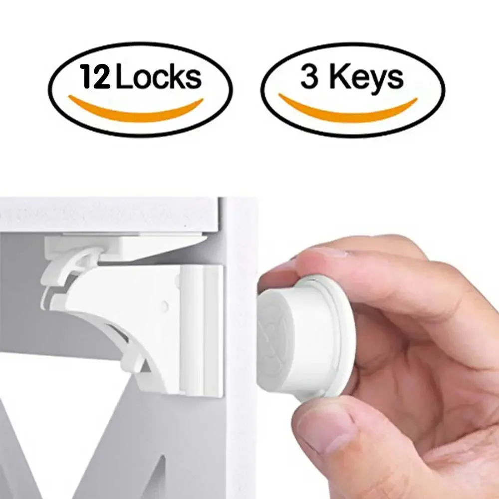 Magnetische Baby-Schutzschlösser, Kindersicherungsriegel für Schubladen, Schränke, Kinderschutz, kindersichere Sicherheitssysteme für Zuhause Image