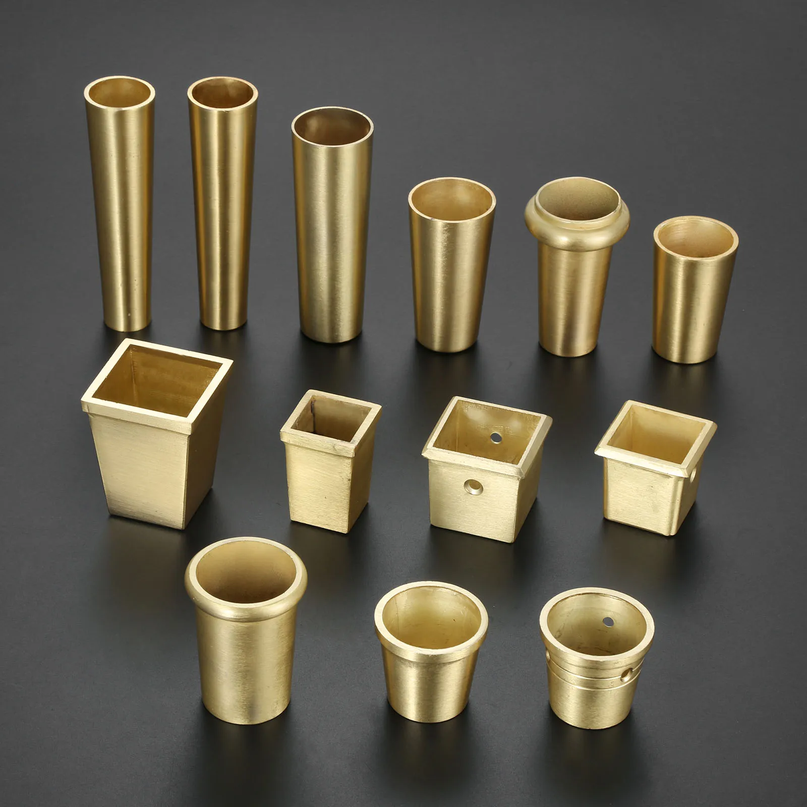1Pc Möbel Armaturen Gold Messing Kupfer Schrank Bein Abdeckung Stuhl Füße Protector Sofa Bein Rohr Metall Tasse Möbel Bein spitze Kappe