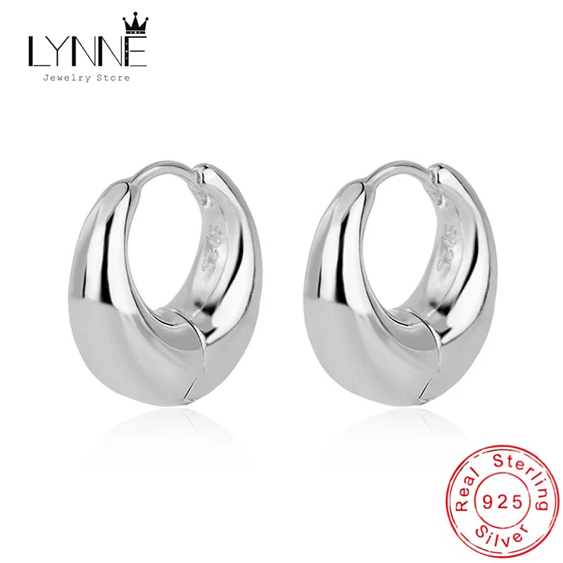 New Punk Rock ethnischen Stil Sterling Silber einfache Creolen Frauen & Männer Schmuck unisex ual Glanz goldenen Haken Ohr Kreis