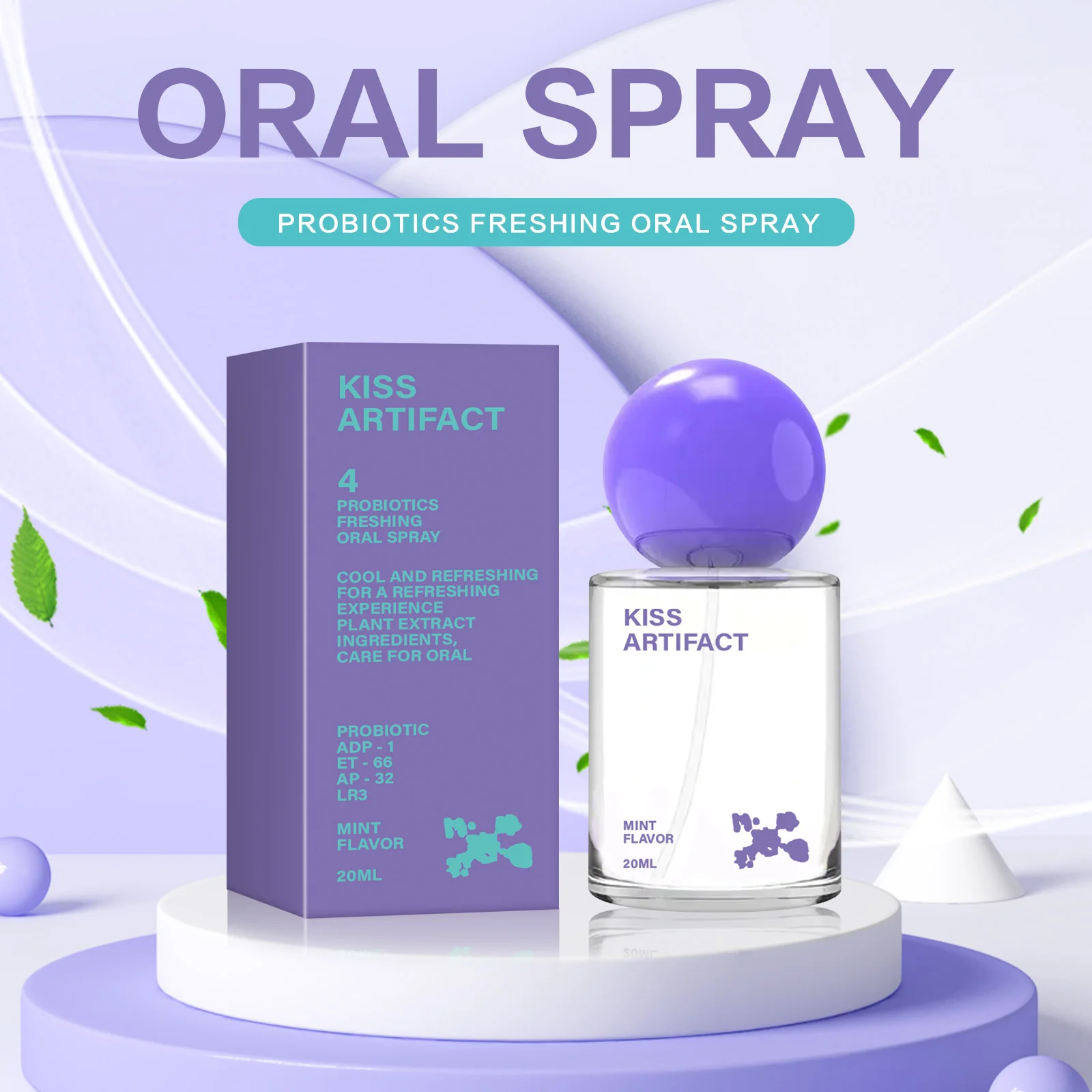 Unisex-Spray für frischen Atem, 20 ml, tragbarer Atemerfrischer, Mundhygiene, küssen sich bereit, Mundspray, Reinigungsspray Image