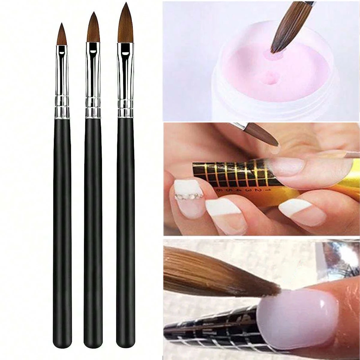 3/5PCS Acryl Nagel Pinsel Set Für Acryl Pulver Nagel Kleber Acryl Anwendung/Verlängerung/Carving Nagel professionelle Pinsel 15/