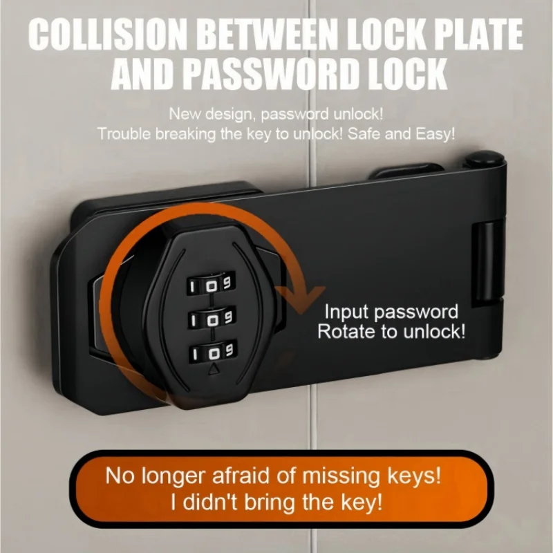 Keyless Security Cam Lock Haushaltsschrank Passwort Haspe Schlösser Diebstahlsicheres Zahlenschloss Zinklegierung Passwort Schubladenschlösser