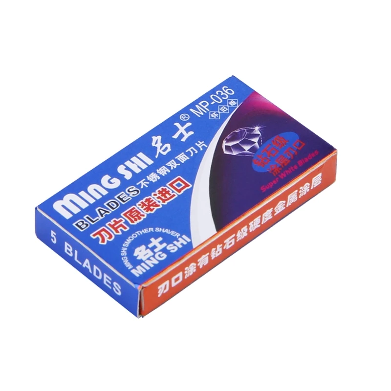 10 Stück Mingshi Double Edge Klinge aus Edelstahl, ultrascharfe Sicherheitsrasierklingen zum Rasieren von Klinge für manuelle Rasierklinge Image