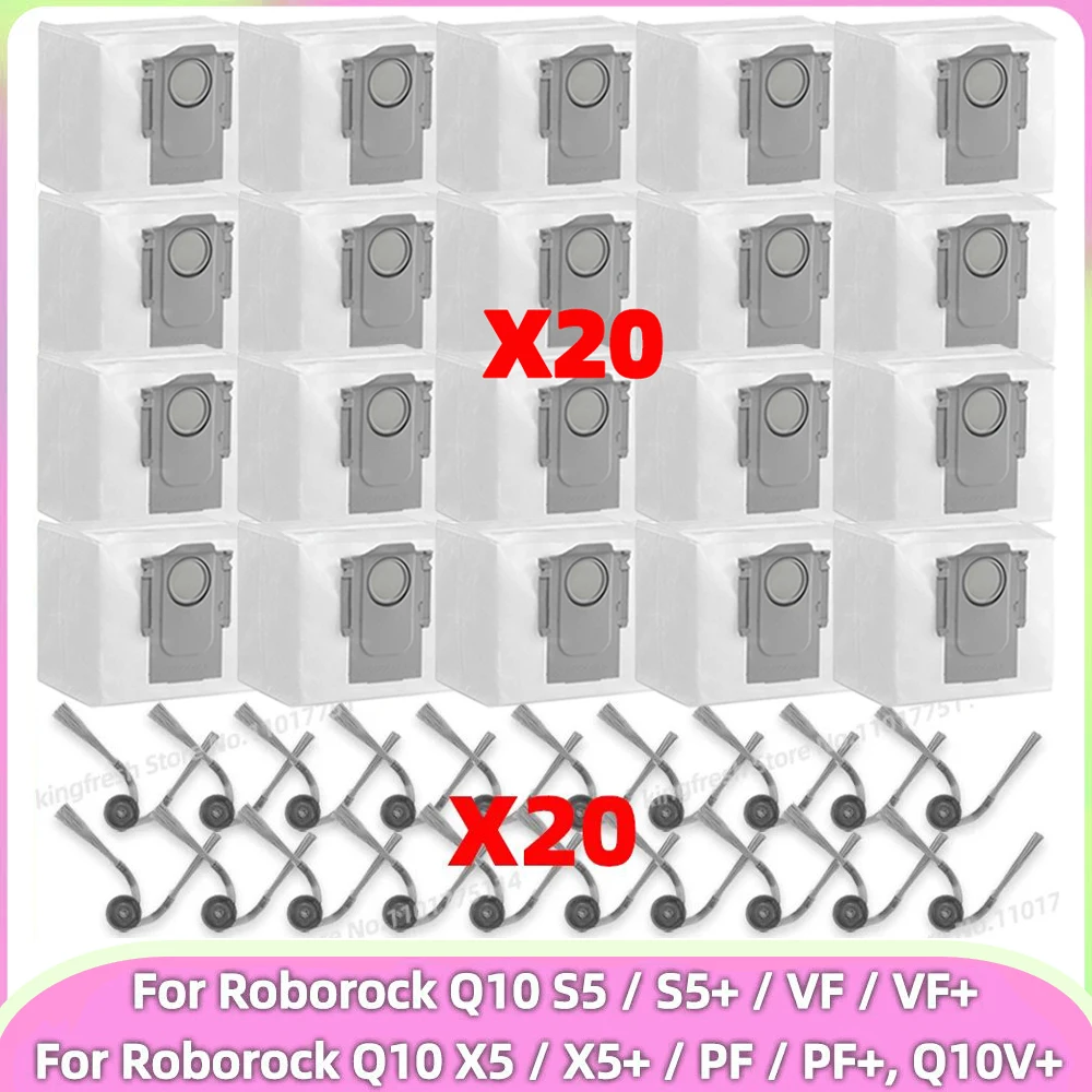 Passend für Roborock Q10 S5/ Q10 S5+/ Q10 VF/ Q10 VF+, Q10 X5/ Q10 X5+/ Q10 PF/Q10 PF+, Q10V+ Plus Staubsaugerteile Hauptbürste Seitenbürste Staubbeutel Zubehör Image