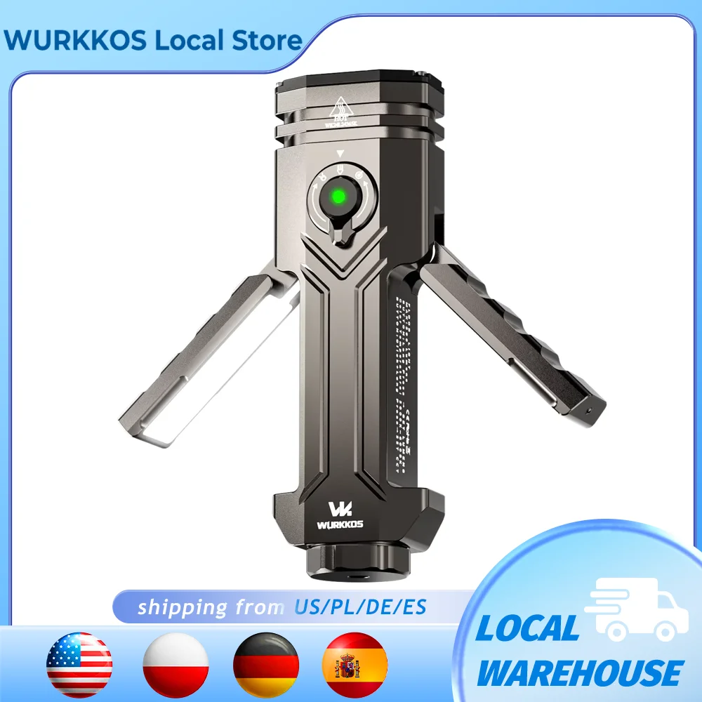 Wurkkos HD02 LED-Campinglampe, tragbar, Outdoor-Sport, Angeln, 3200 Lumen, Jagd, Wandern, Suchscheinwerfer mit wiederaufladbarem Akku Image