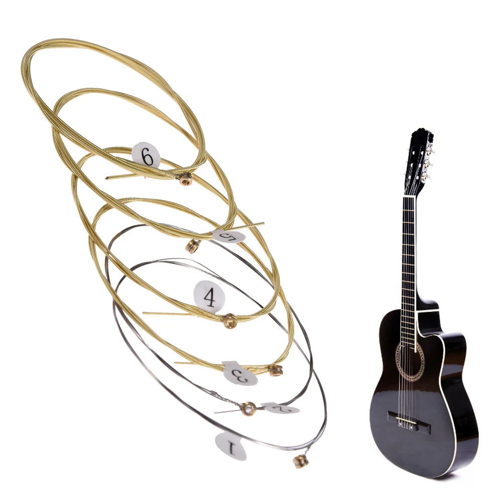 6 teile/satz Universal Akustische Gitarre String Messing Sechseckigen Stahl Core Saiten Für Musical Instruments Gitarren Saiten Gitarre Teil Image