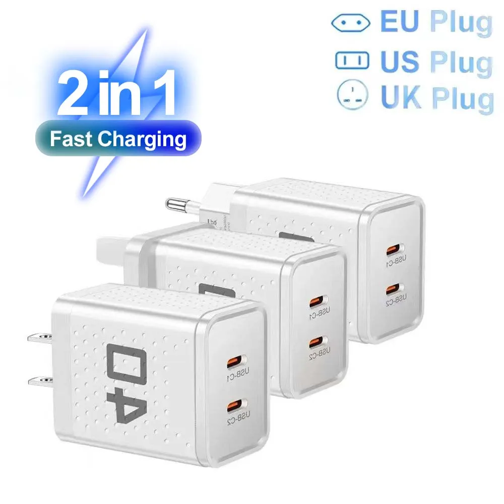 20 W Dual PD 2 Ports USB C Chrager Schnellladegerät Typ C für Xiaomi 12 iPhone 13 14 Pro Realme QC3.0 Typ C Schnellladung Image