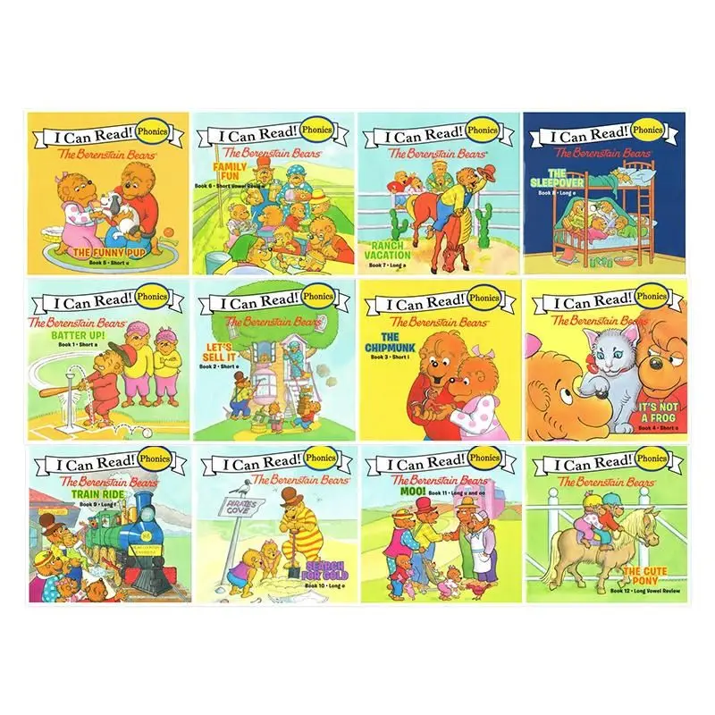 12 bücher/Set ICH Kann Lesen Phonics Meine Erste Berenstain Bears Englisch Bild Buch Kinder Tasche Geschichte Buch