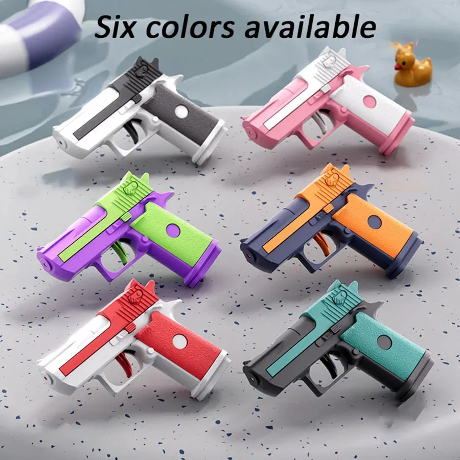 Kinder Sommer Mini Desert Eagle Mechanische Kontinuierliche Abfeuung Wasser Pistole Kleine Pistole Outdoor Strand Pool Spielzeug Schießen Wasser Pistolen Geschenke Image