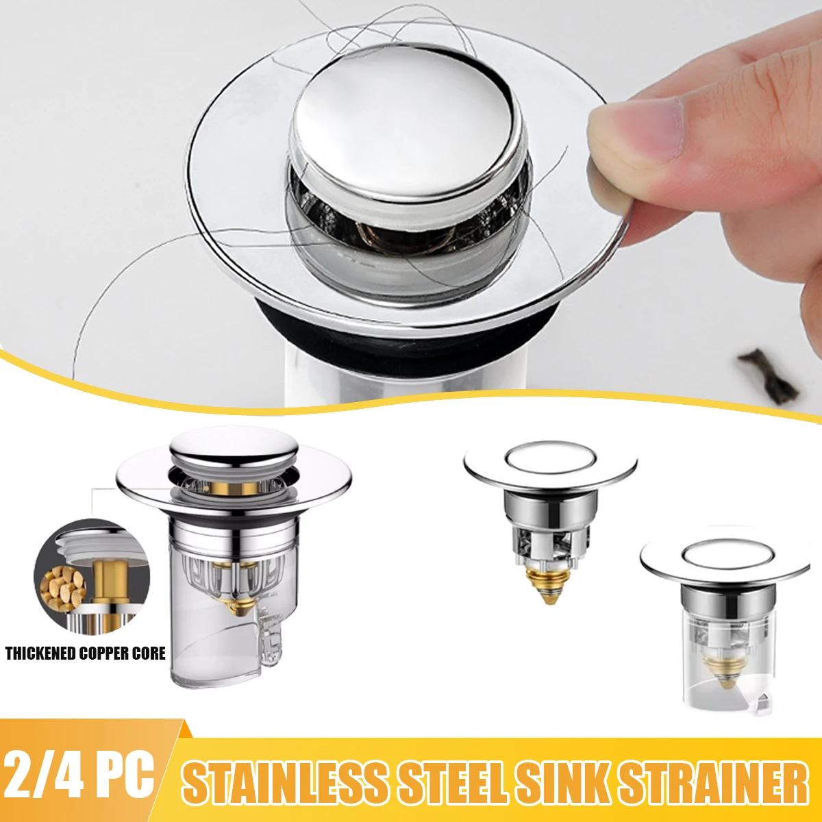 Edelstahl Universal Bad Küchen spüle Filter Wassers topfen Filter Anti-Blocking Küchen spüle Zubehör Küchengeräte