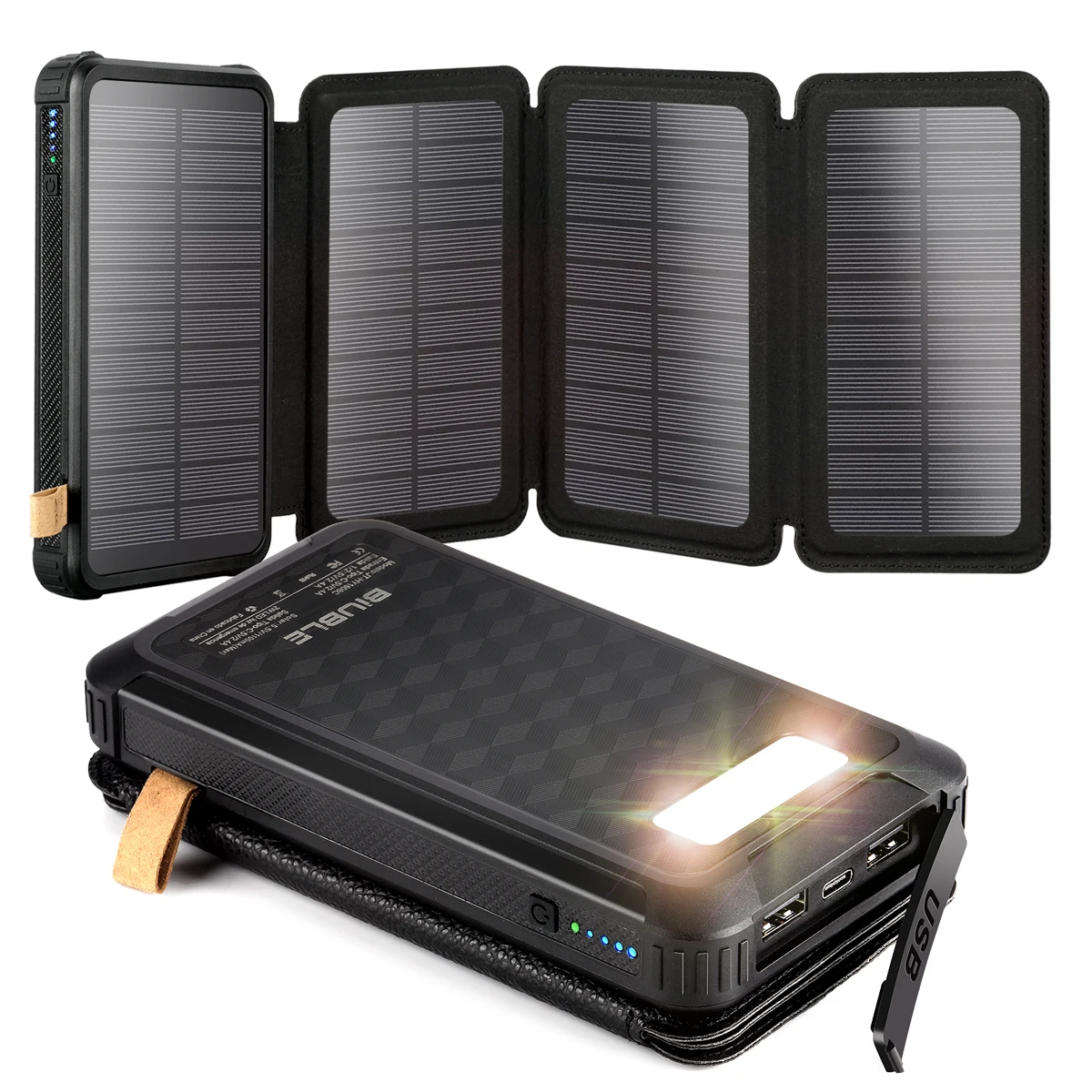 Outdoor Solar Power Bank 20000 mAh Große Kapazität Solar Panel Reise Outdoor Solar Handy Ladegerät Solar Powerbanks Für Camp