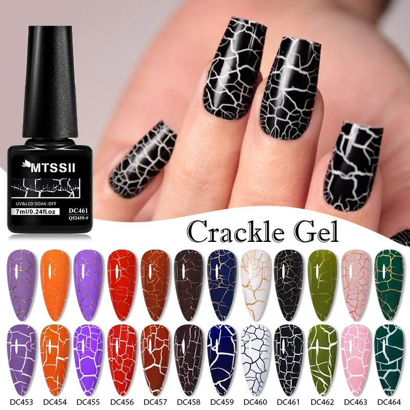 Mtssii 7 ml Crackle Gel Nagellack Cracking Nagel Gel Lack Quick Dry Nail art Lack Semi Permanent Soak Off Base Top Coat Image