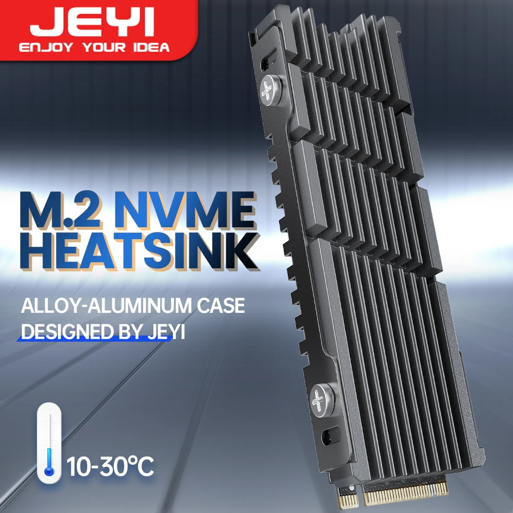 JEYI Cooler II 2280 SSD Kühlkörper M.2 NVME Kühler Magnesium Aluminiumlegierung PC Effizienter Kühler mit thermischem Silikonpad Image