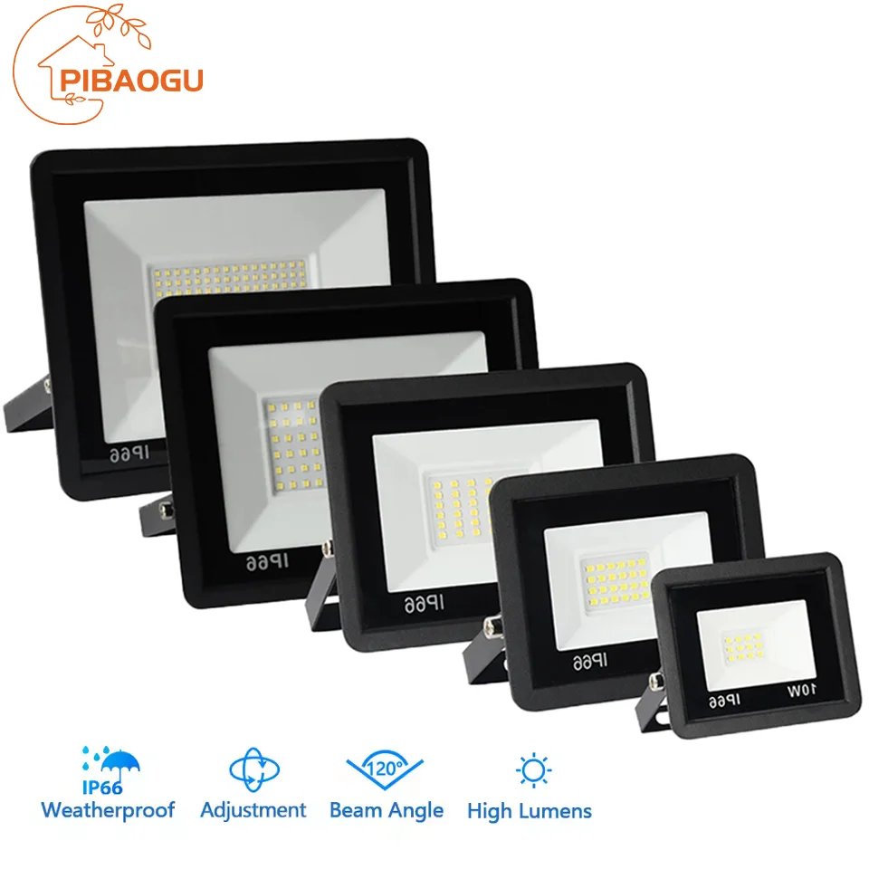 LED Flutlicht 10W 20W 30W 50W 100W AC 220V LED Flutlicht IP66 Wasserdicht Reflektor scheinwerfer Straße Licht Outdoor Garten Lampe